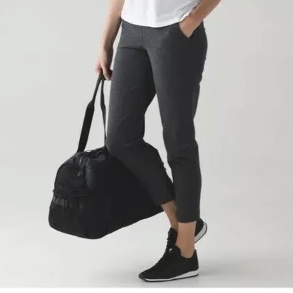 LULULEMON ATHLETICA Heathered Black French Cotton ALL TIME SWEATPANTS 10 LARGE - Picture 1 of 8